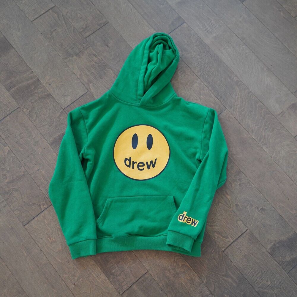 Drew Skate House Green Smiley Face Green Hoodie Sweatshirt Adult‎ M